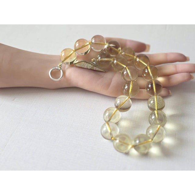 Light Yellow Lemon Quartz Beaded Necklace by Noblesse Oblige Studio, 18in, Usa For Sale - Image 8 of 10