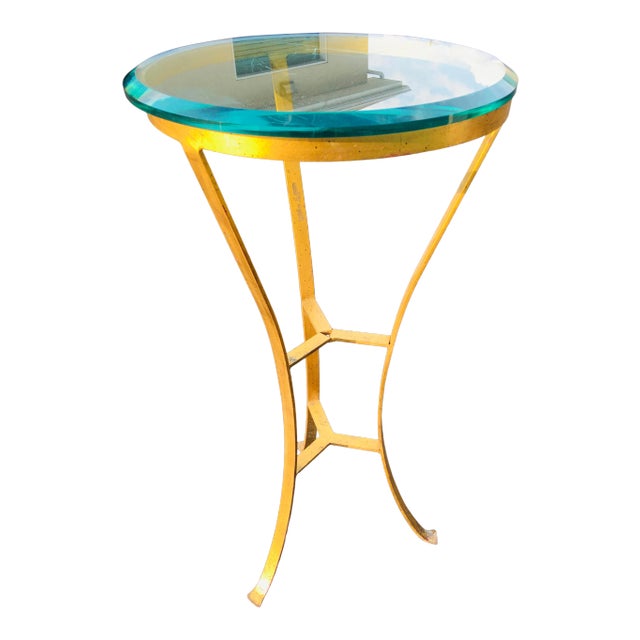 Vintage Regency Style Gilded Wrought Iron Pedestal Stand. For Sale