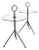 Pair of Italian Modern Round Glass Gueridon Side Tables With Tripod Steel Bases For Sale