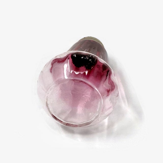 Antique Cranberry Glass Sugar Shaker | Fluted Panel Muffineer For Sale - Image 4 of 5