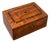 Antique Inlaid Wooden Keepsake Box – Traditional Geometric Inlay For Sale