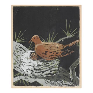 1962 Jessie Collins Mourning Dove Serigraph For Sale