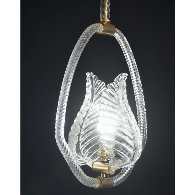 1950s Pink and Trasparent Murano Glass Chandelier by Barovier E Toso - Set of 2 For Sale - Image 12 of 18