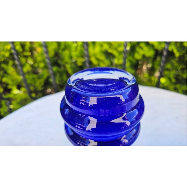 Cobalt Vase by Gunnar Ander for Lindshammar Stålverk, 1950s For Sale - Image 4 of 7