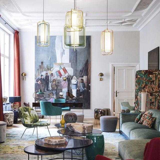 a) tubes: polished or brushed metal b) structure: lacquered metal abat-jour: linen cord 1,5m This piece comes in multiple...