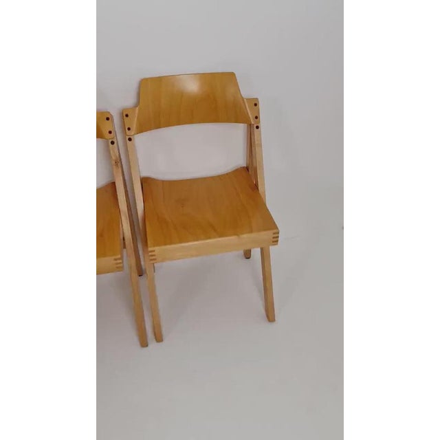 1/9 German folding chair by Schlapp Möbel, 1970s Designed by: Schlapp Möbel Year: 1970s All of the chairs are in great...
