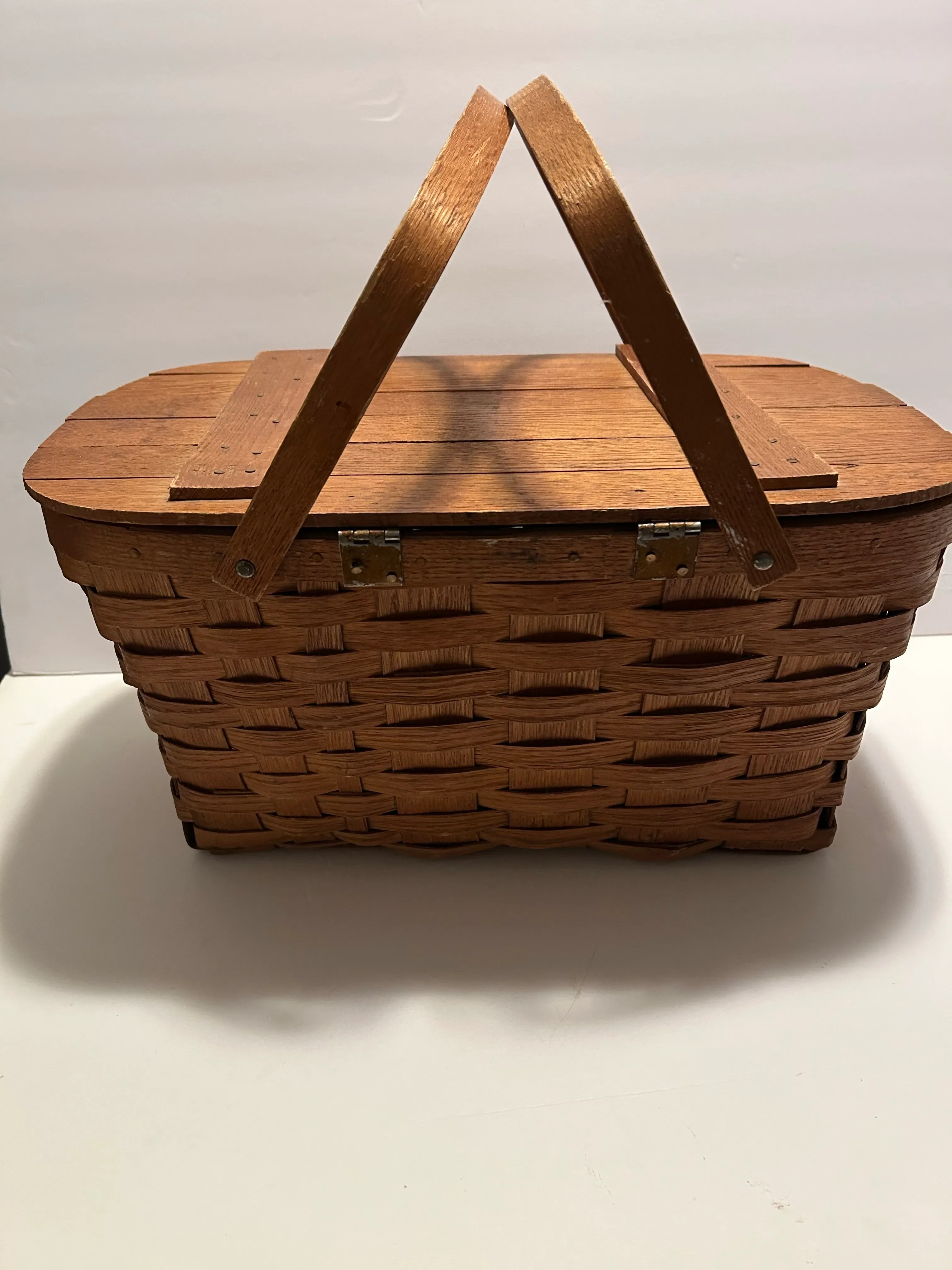 Vintage Picnic Basket, Wov-N-Wood by Jerywil | Chairish
