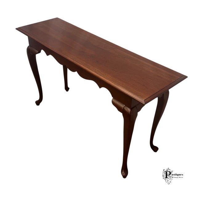 Henkel Harris Vintage Chippendale Style Mahogany Finish Console Table For Sale - Image 4 of 9