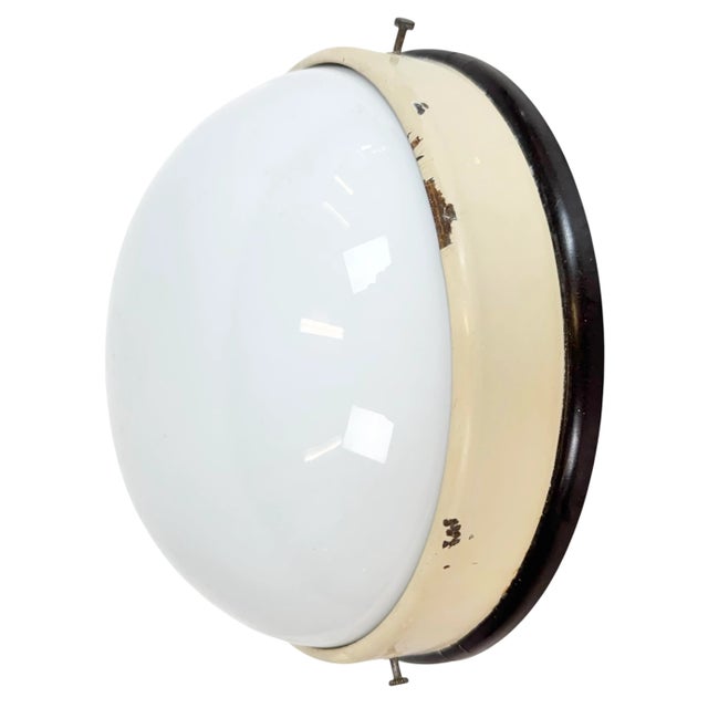 Industrial Bakelite Wall Light with Milk Glass, 1950s For Sale - Image 12 of 12