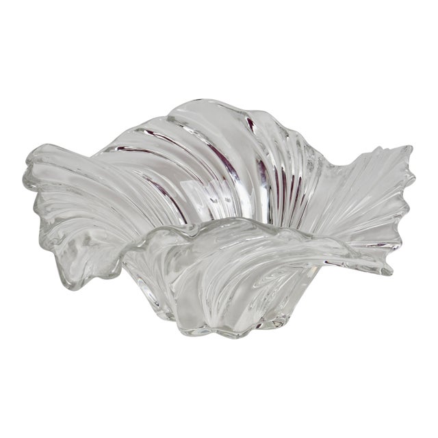 Vintage Mikasa "Belle Epoque" Large Glass Sculptural Bowl For Sale
