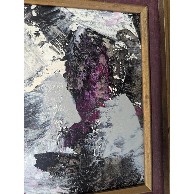 Late 20th Century Vintage Original Abstract Expressionist Painting Framed For Sale - Image 5 of 11