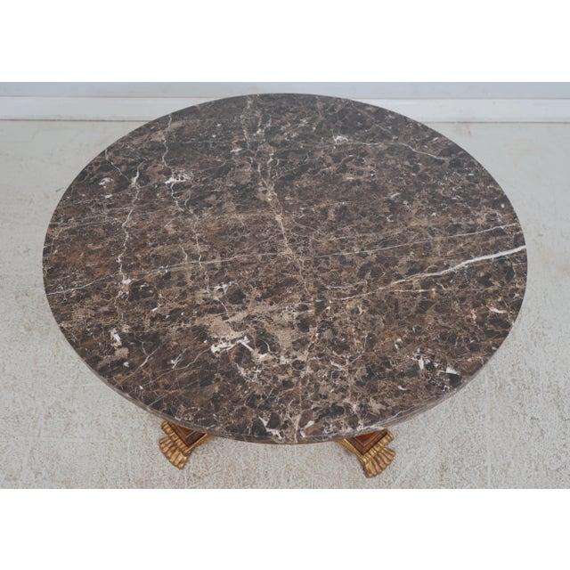 Lillian August 50” Round Empire Marble Top Dining Center Table For Sale - Image 9 of 12