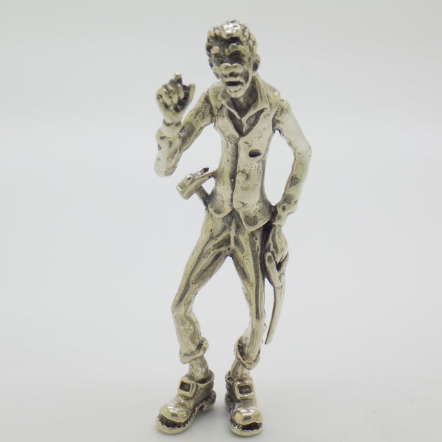Vintage Italian Handyman Figurine in Silver 800, 1970s For Sale - Image 6 of 16