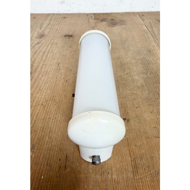 1950s Industrial White Bakelite and Milk Glass Wall Light from Elektrosvit, 1950s For Sale - Image 5 of 13