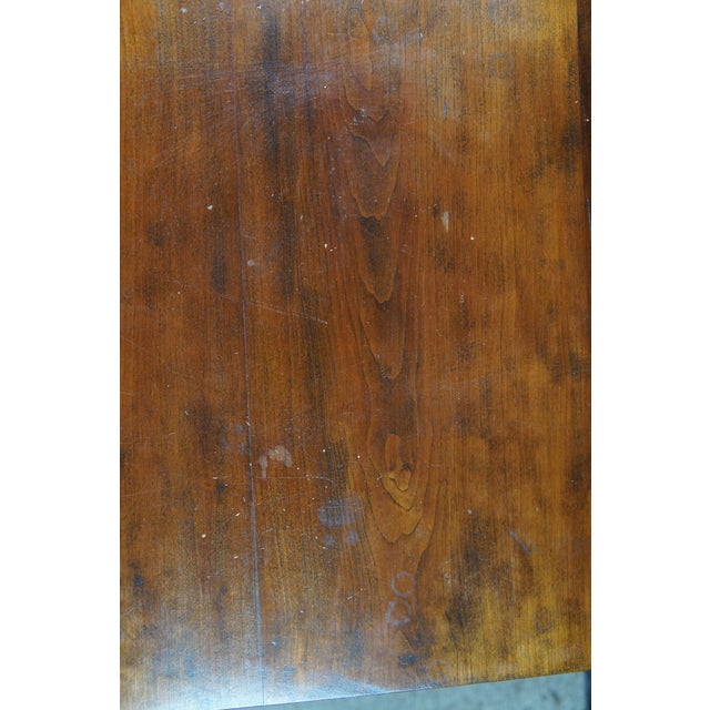 Antique Early American Cherry Three Drawer Silver Chest Side Table Stand 31" For Sale - Image 13 of 14