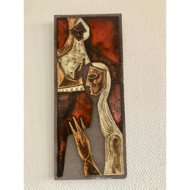 Black Enameled Lava Wall Plaque by Jean Jaffeux, 1960s For Sale - Image 8 of 8