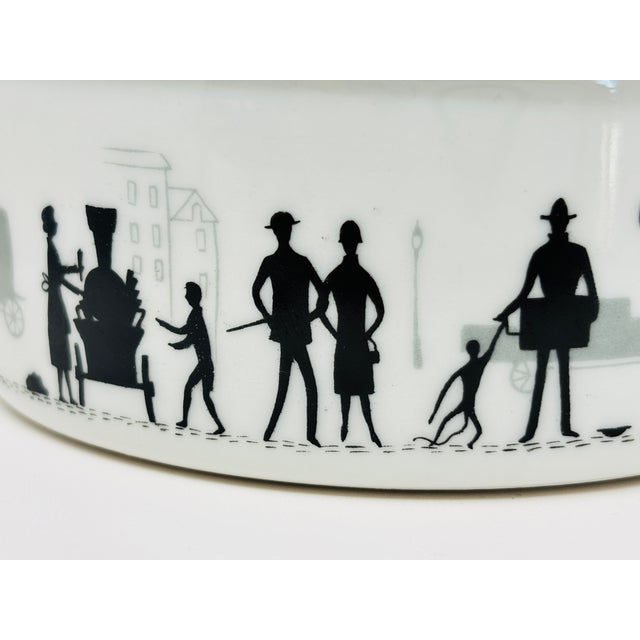 Vintage Limoges Porcelain Lidded Box Black White Parisian Silhouette 1980s For Sale - Image 17 of 18