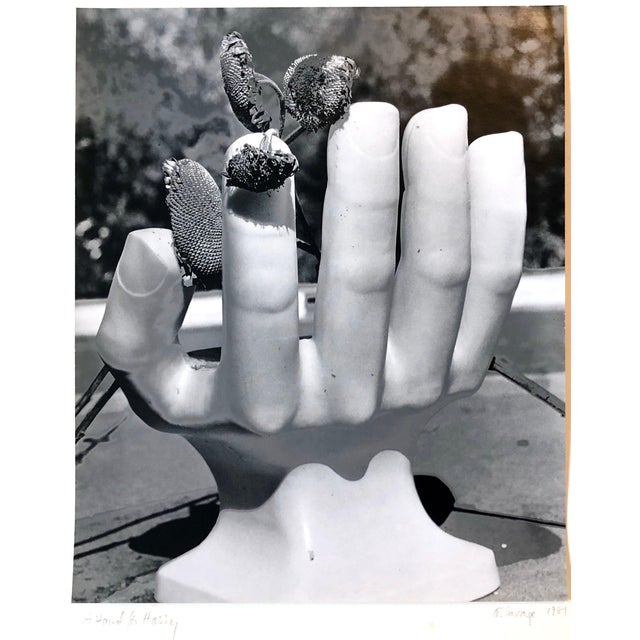 1980s Naomi Savage, Photo Of Pedro Friedeberg Hand Chair Vintage Silver Gelatin Photograph, 1981 For Sale - Image 5 of 7