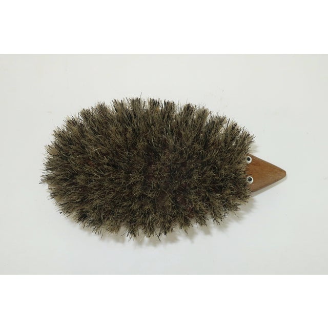 Brown Mid 20th Century Modern Teak Wood Hedgehog Brush For Sale - Image 8 of 11