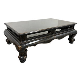 Drexel Heritage Et Cetera Chinoiserie Black Lacquer Cocktail Table For Sale