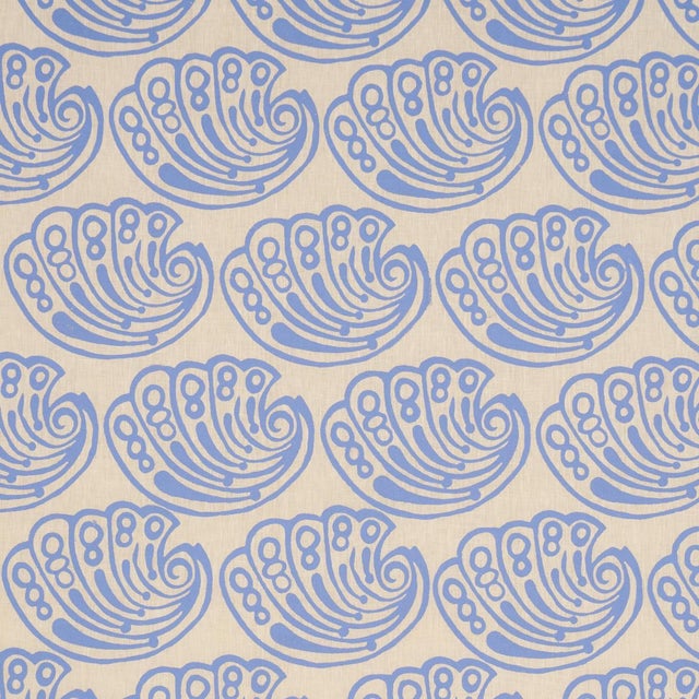 Schumacher Ramsgate Hand Block Fabric In French Blue For Sale In New York - Image 6 of 6