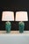 A beautiful pair of Aldo Londi style. Unusual mottled glaze. Displaying a mix of vibrant colors .of jade, turquoise to...