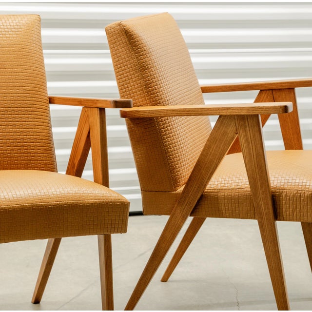 Mid-Century Modern Circa 1950s Modernist Scissor Frame Armchairs- a Pair For Sale - Image 3 of 8