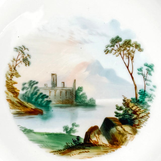 Antique English Scenic Landscape Dinner Plates - Set of 10 For Sale - Image 4 of 12