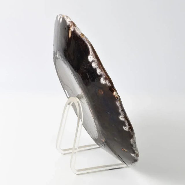 Antique French Cul Noir Rouen Faience Plate For Sale - Image 5 of 10