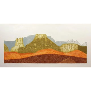 1980s "Horizon" Hand-Signed Collagraph Western Print by John Ross For Sale