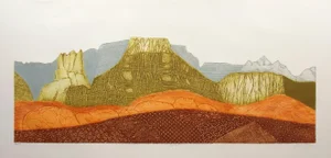 1980s "Horizon" Hand-Signed Collagraph Western Print by John Ross