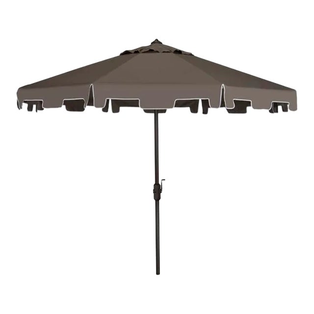 Outdoor Zimmerman 11ft Round Market Umbrella - Grey For Sale