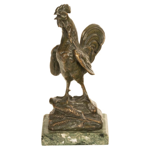 A very handsome antique French bronze of a rooster, by Louis-Albert Carvin (1875-1951), the bronze is signed and dates...