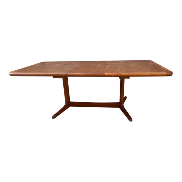 Mid Century Teak Dining Table With Leaf. By Nordic Furniture For Sale