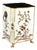 Chinoiserie Scalloped Wastepaper Basket in Ivory/Gold For Sale
