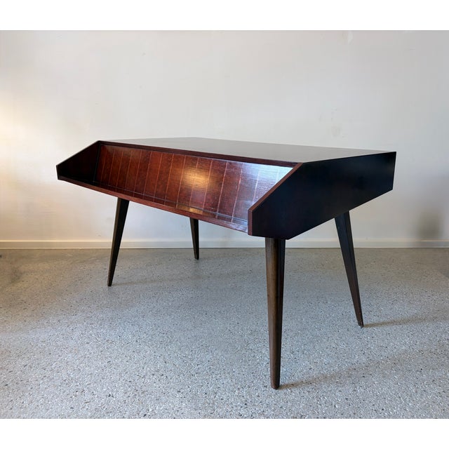 Wood Mid-Century Desk with Book Shelf, Germany, 1950s For Sale - Image 7 of 16