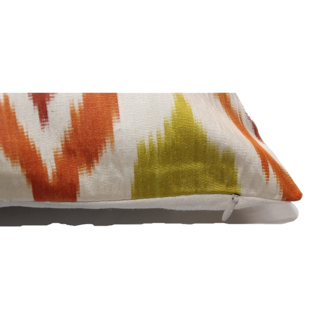 2020s Contemporary Silk Ikat Bohemian Throw Pillow For Sale - Image 5 of 9