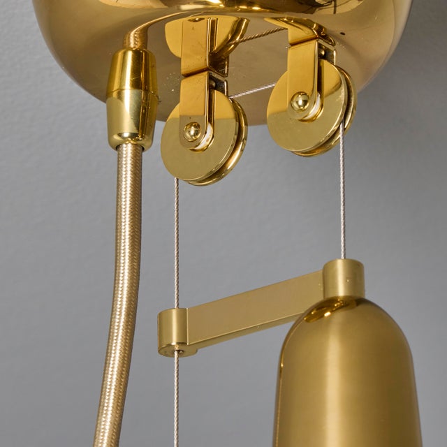 Paavo Tynell 'A1965' Counterweight Pendant Lamp in Brass for Gubi For Sale In Los Angeles - Image 6 of 15