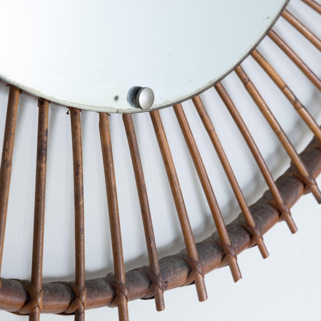 Mirror in Rattan Frame, Italy, 1950s For Sale - Image 10 of 11