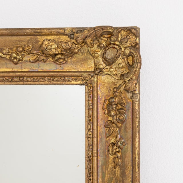 Gold 19th Century French Empire Giltwood Wall Mirror France Late 19th Century For Sale - Image 8 of 8