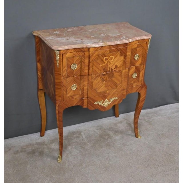 Louis XV Transitional Marquetry Commode, 20th Century For Sale - Image 4 of 18