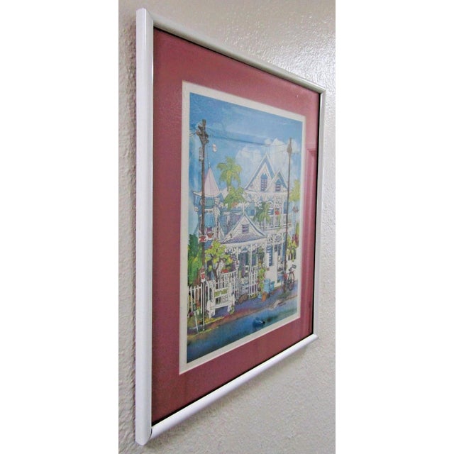 American Artist Ann Irvine Framed Key West House Lithograph 859/1000 For Sale In Miami - Image 6 of 8