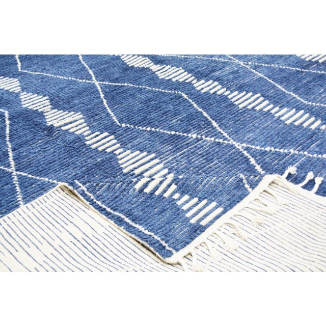 Moroccan Modern Hand Knotted Wool Rug, 10'1"x14'2" For Sale - Image 4 of 6