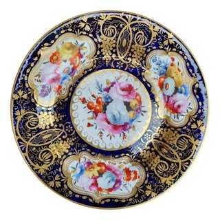 Antique Early Coalport Botanical Porcelain Display Plate, 1820 For Sale