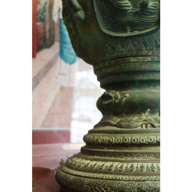 Metal 19th Century Palatial Japanese Meiji Period Hand Chiseled Incense Burner For Sale - Image 7 of 7