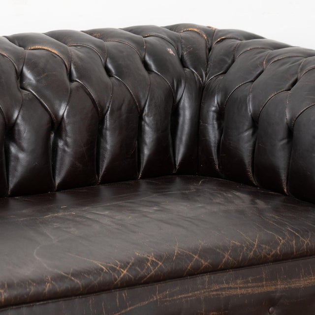 20th Century Vintage Leather Chesterfield Sofa For Sale - Image 6 of 16