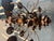 1940s 1940s Large 2-tier chandelier in gold metal with 12 lights in the style of Maison Baguès For Sale - Image 5 of 12