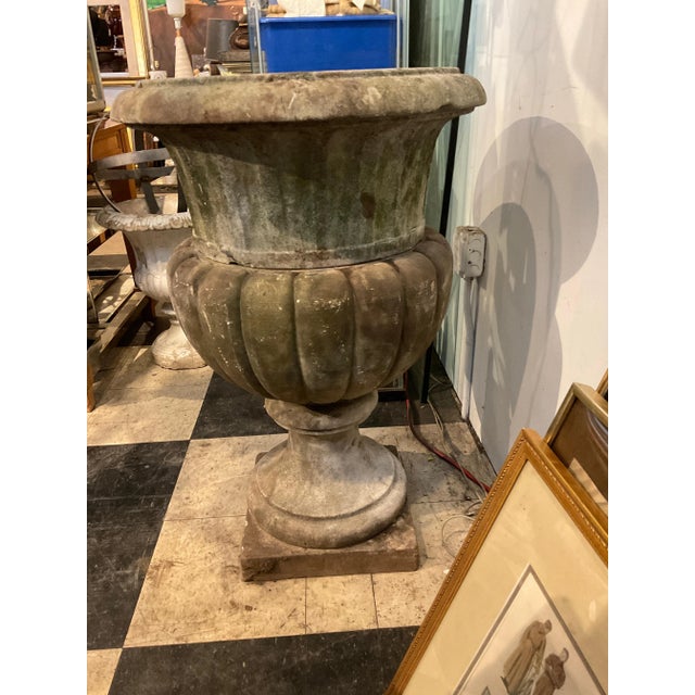 Stone 1900 Large Marble Garden Urn For Sale - Image 7 of 10
