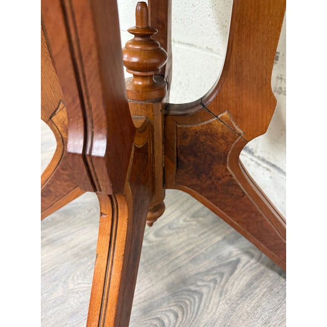 Late 19th Century Antique Late 19th Century Victorian Eastlake Walnut Parlor Table For Sale - Image 5 of 11