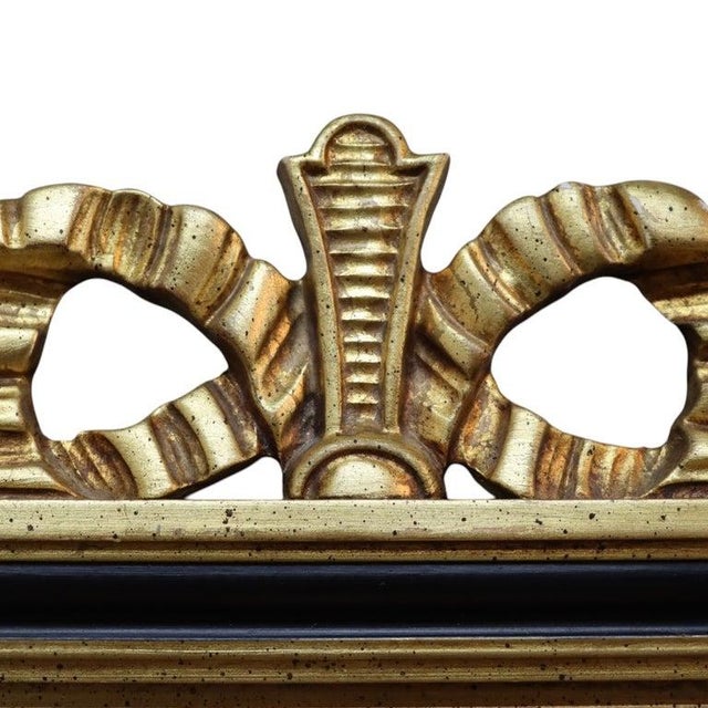 Vintage Italian Louis XV Gold Gilt Wood & Ebonized Pier Mirror C1940 For Sale - Image 6 of 11